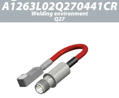 A1263L02Q270441CR / Sn: 4mm / Housing: Anodized 
aluminium / Sensing face: Ceramic / Connection: Brass, nickel-plated M12
Silicone
0,2m / Type: IPS Q27 / Output: PNP NO / Specific: Welding environment