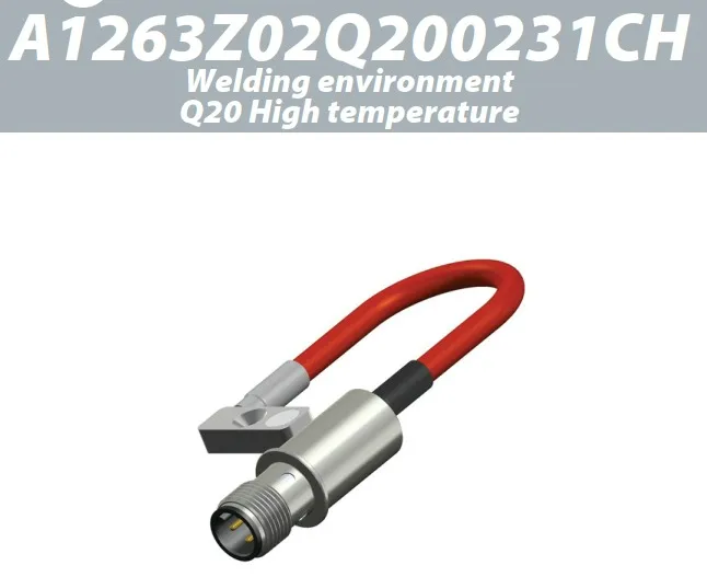 A1263Z02Q200231CH / Sn: 2mm / Housing: Stainless steel / Sensing face: Ceramic / Connection: Brass, nickel-plated M12 PUR, halogen free 0,2m / Type: IPS Q20 HT / Output: PNP NO
